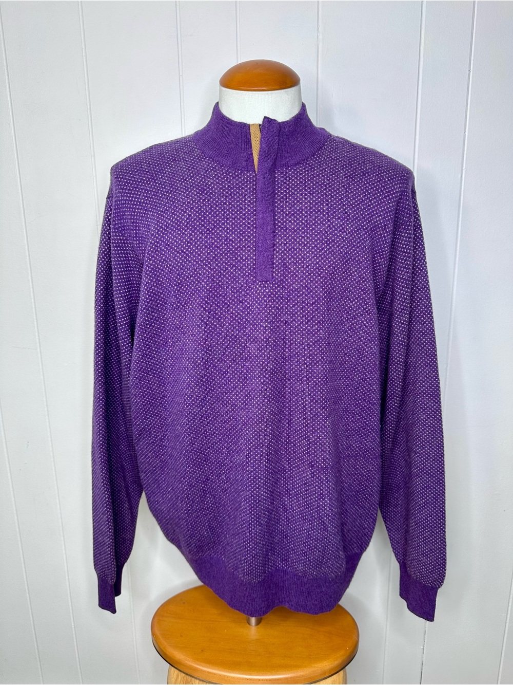 Peter Millar Wool Cashmere Birdseye Knit Quarter Zip